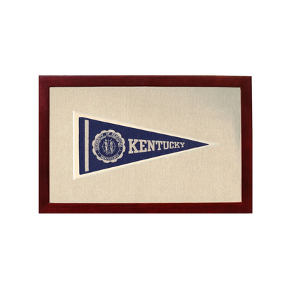 Vintage University of Kentucky Pennant | 1950s Wool Felt Pennant Framed Display | vintageantiquesgifts.com