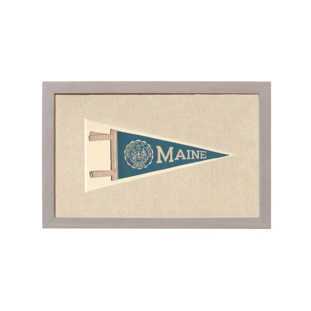 Vintage University of Maine Pennant | Rare Vintage Wool Felt Pennant Flag | vintageantiquesgifts.com