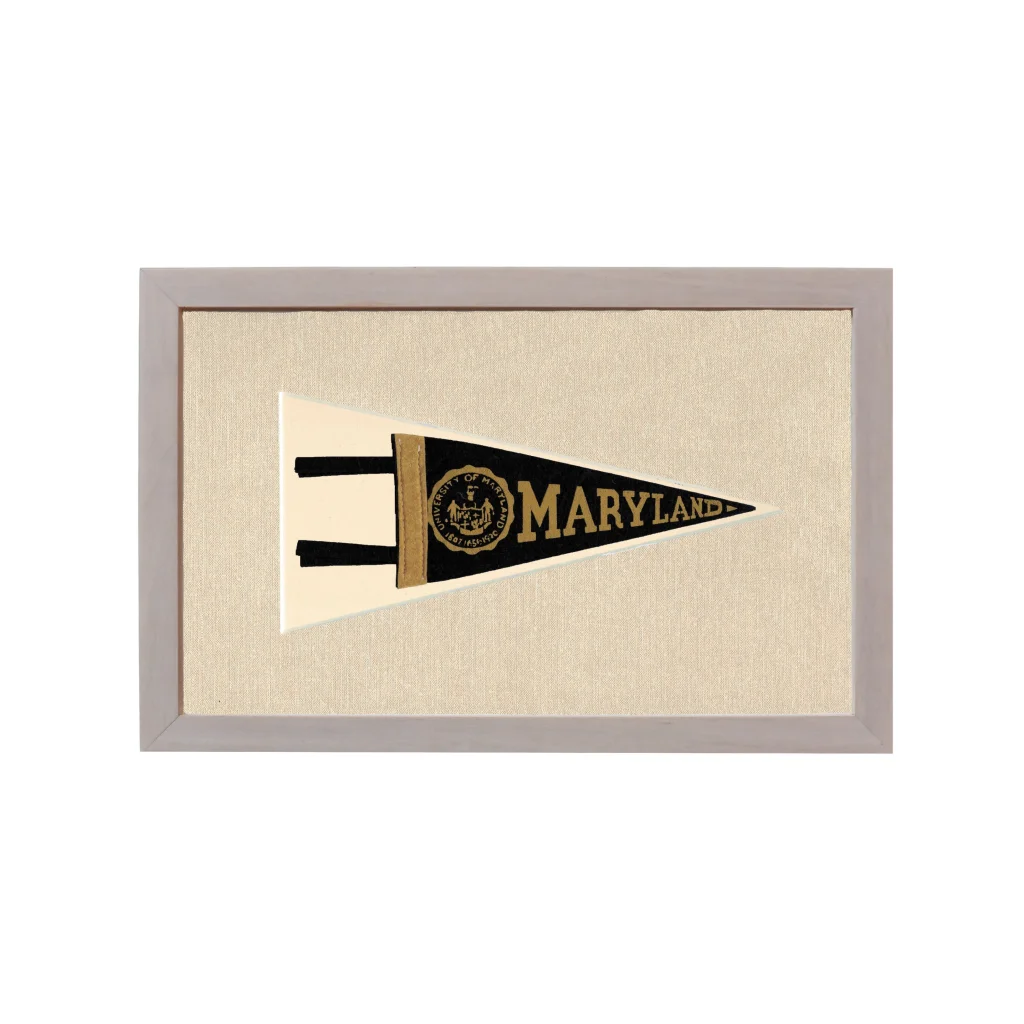 Vintage University of Maryland Pennant | Rare Vintage Wool Felt Pennant Flag | vintageantiquesgifts.com