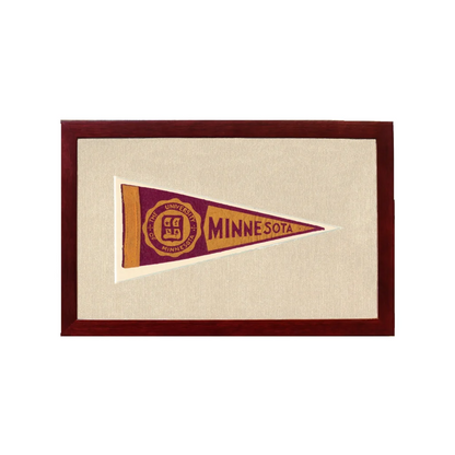 Vintage University of Minnesota Pennant | 1950s Wool Felt Pennant Framed Display | vintageantiquesgifts.com