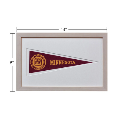 Vintage University of Minnesota wool felt pennant, 1950s maroon gold flag with seal
