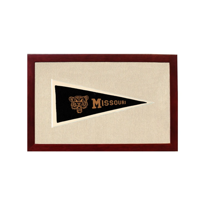 Vintage University of Missouri Pennant | 1950s Wool Felt Pennant Framed Display | vintageantiquesgifts.com