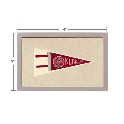 Vintage University of Nebraska pennant in maroon and cream