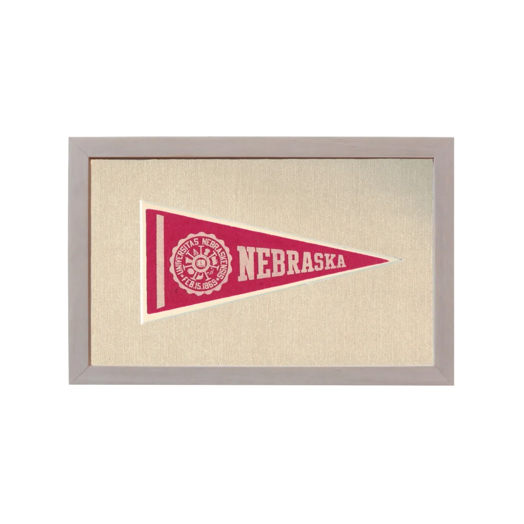 Vintage University of Nebraska Pennant | Rare Vintage Wool Felt Pennant Flag | vintageantiquesgifts.com