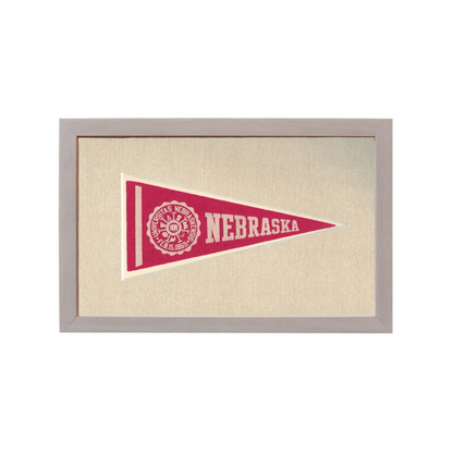 Vintage University of Nebraska Pennant | Rare Vintage Wool Felt Pennant Flag | vintageantiquesgifts.com