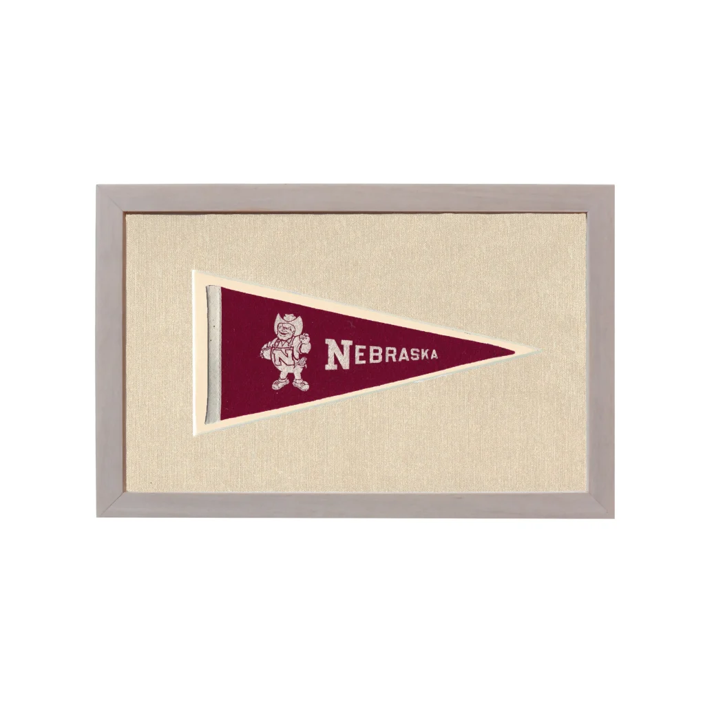 Vintage University of Nebraska Pennant | Rare Vintage Wool Felt Pennant Flag | vintageantiquesgifts.com