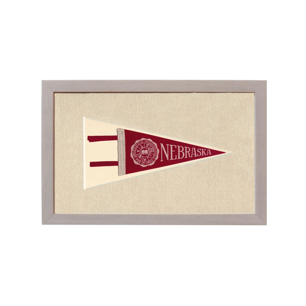 Vintage University of Nebraska Pennant | Rare Vintage Wool Felt Pennant Flag | vintageantiquesgifts.com