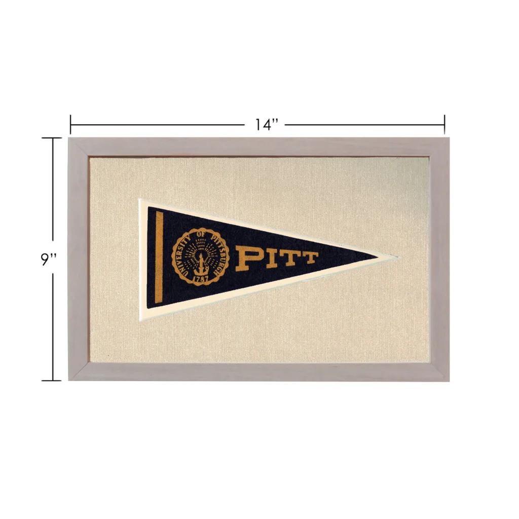 Vintage University of Pittsburgh navy blue gold pennant