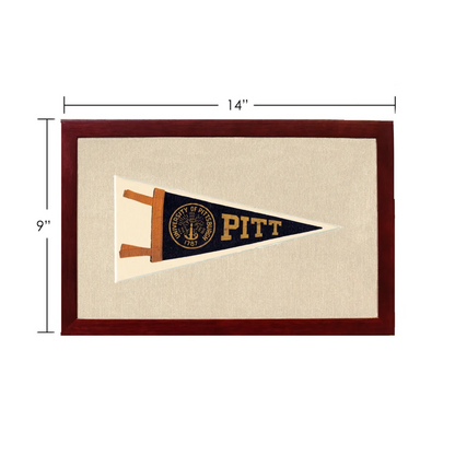 Vintage University of Pittsburgh pennant in navy blue and gold