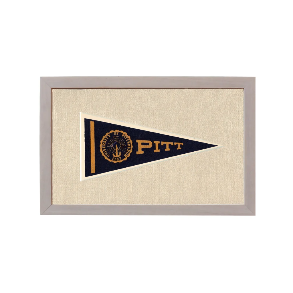 Vintage University of Pittsburgh Pennant | Rare Vintage Wool Felt Pennant Flag | vintageantiquesgifts.com