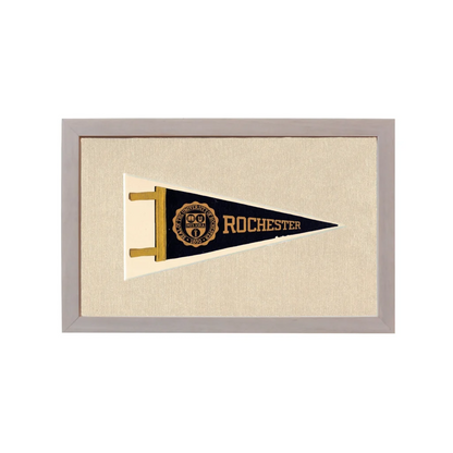 Vintage University of Rochester Pennant | Rare Vintage Wool Felt Pennant Flag | vintageantiquesgifts.com
