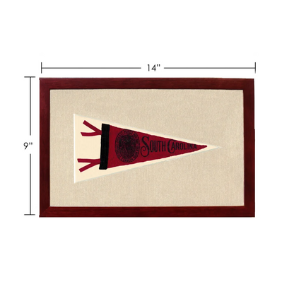 Vintage University of South Carolina pennant in maroon and cream