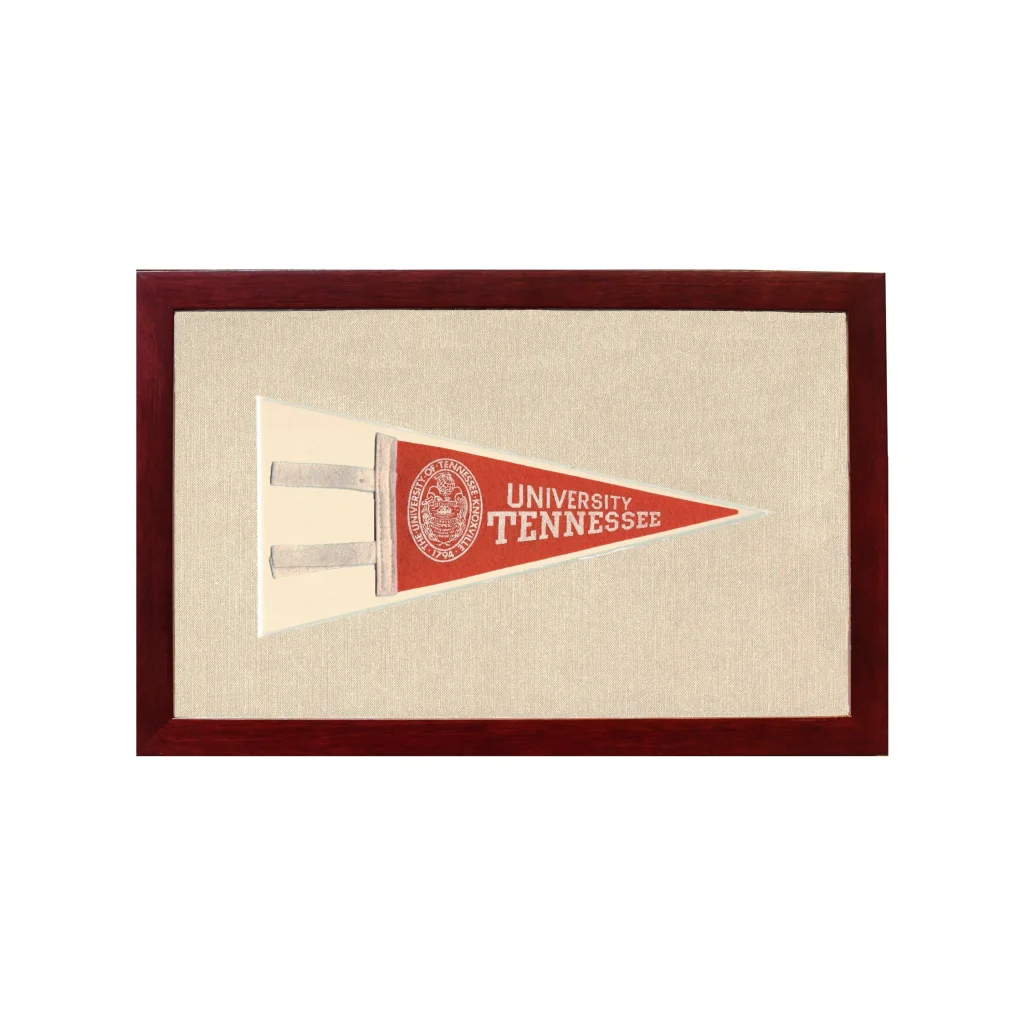 Vintage University of Tennessee Pennant | 1950s Wool Felt Pennant Framed Display | vintageantiquesgifts.com