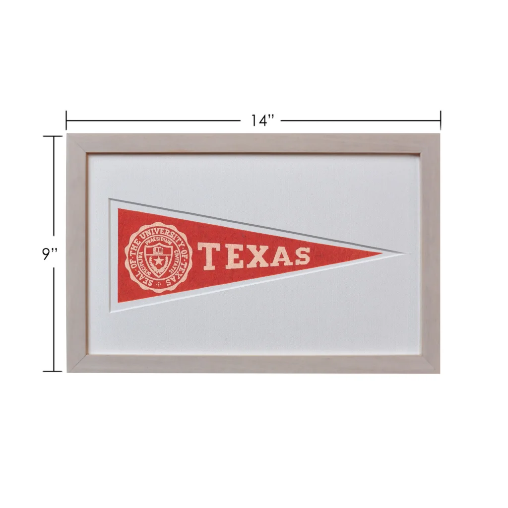 Vintage University of Texas 14-inch wool felt pennant flag