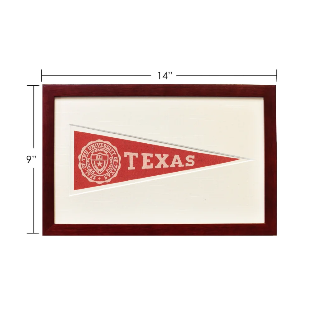 Vintage University of Texas 1950s wool felt pennant flag wall art