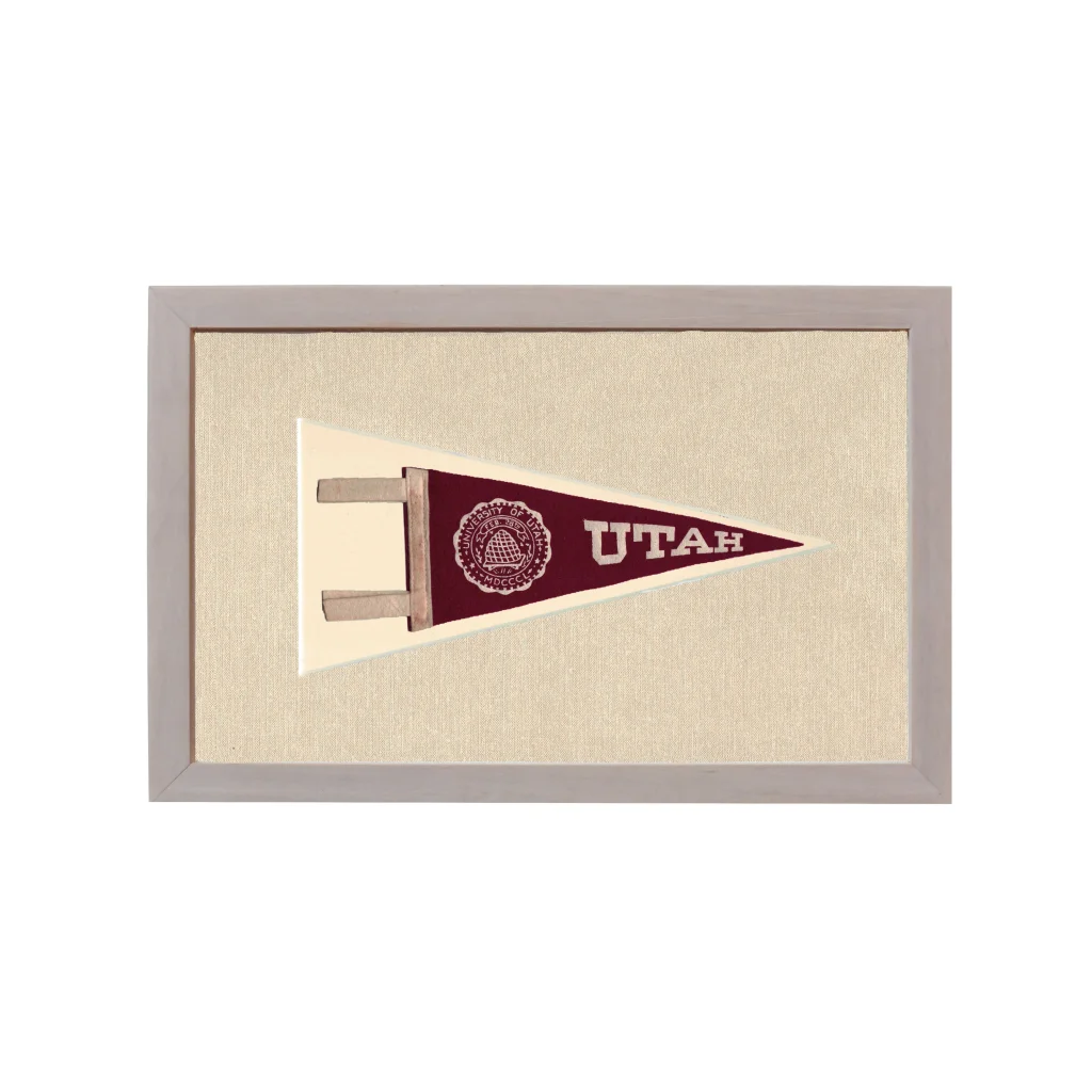 Vintage University of Utah Pennant | Rare Vintage Wool Felt Pennant Flag | vintageantiquesgifts.com
