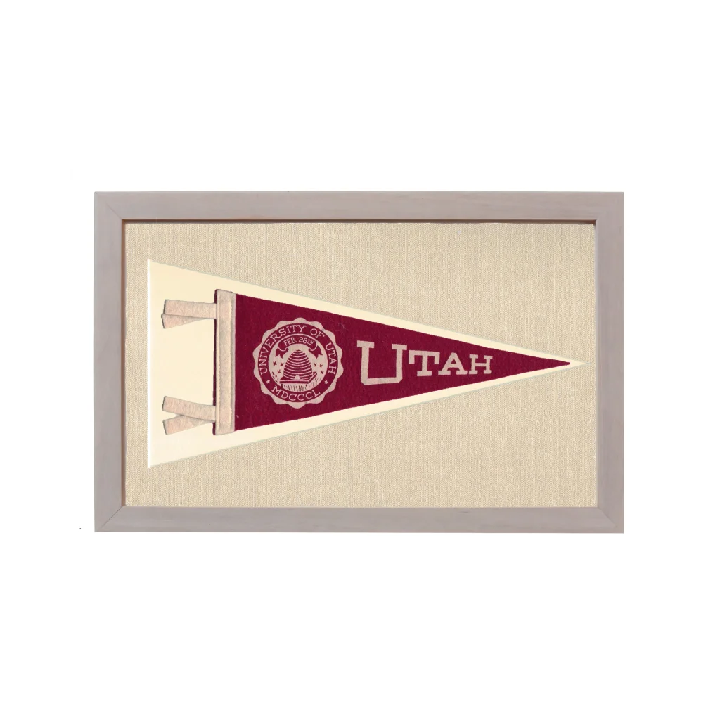 Vintage University of Utah Pennant | Rare Vintage Wool Felt Pennant Flag | vintageantiquesgifts.com