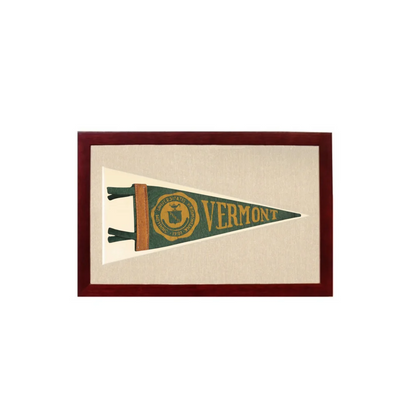 Vintage University of Vermont Pennant | 1950s Wool Felt Pennant Framed Display | vintageantiquesgifts.com