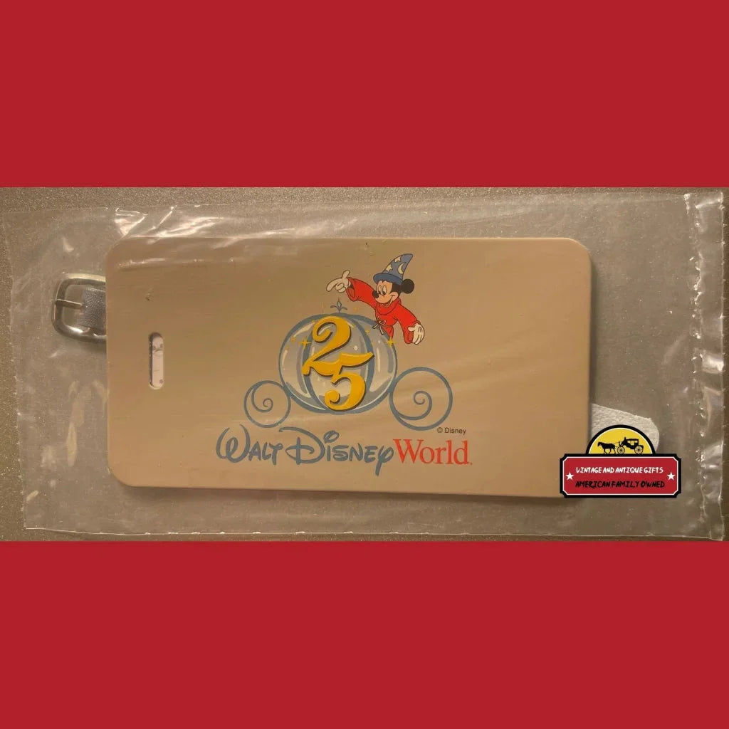 Vintage Unopened Wizard Mickey Mouse Walt Disney World Luggage Tag 1996 Advertisements Rare - Collectible