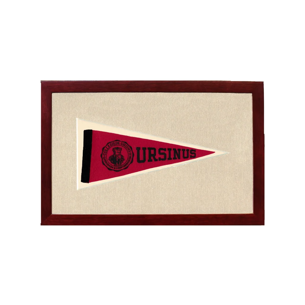 Vintage Ursinus College Pennant | 1950s Wool Felt Pennant Framed Display | vintageantiquesgifts.com