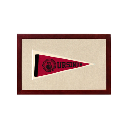 Vintage Ursinus College Pennant | 1950s Wool Felt Pennant Framed Display | vintageantiquesgifts.com