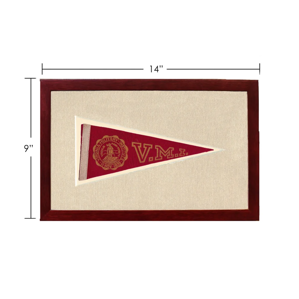 Vintage Virginia Military Institute pennant in maroon and cream