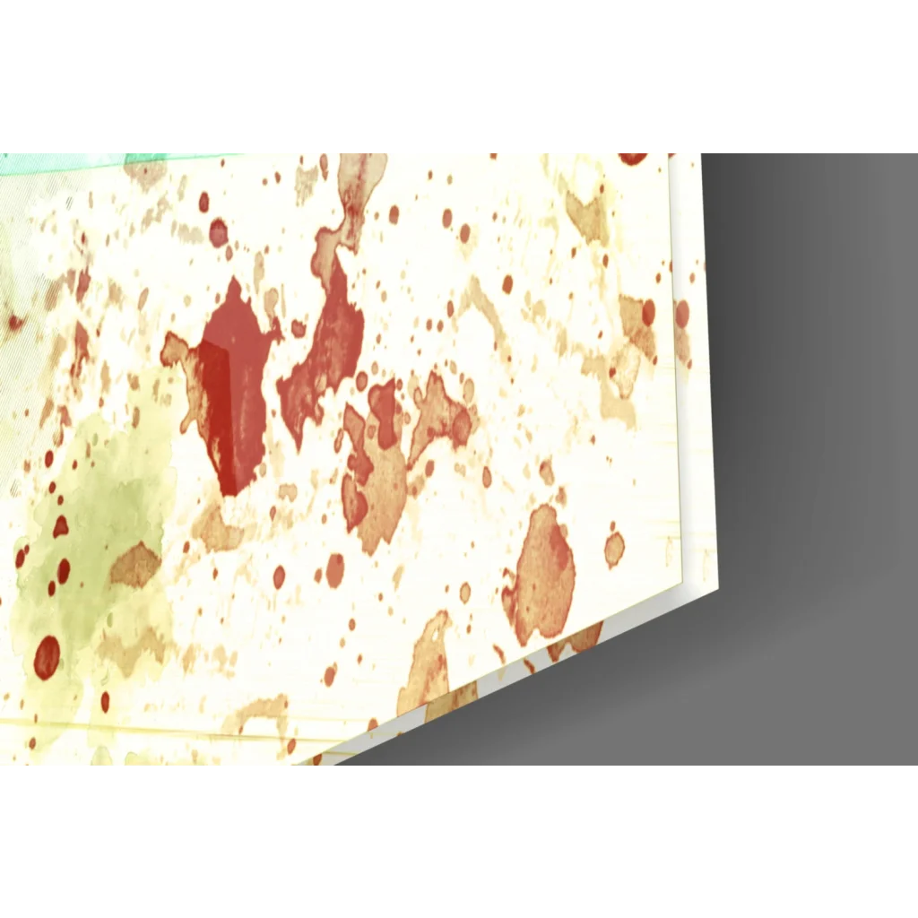 Abstract red brown paint splatters on white canvas wall art print