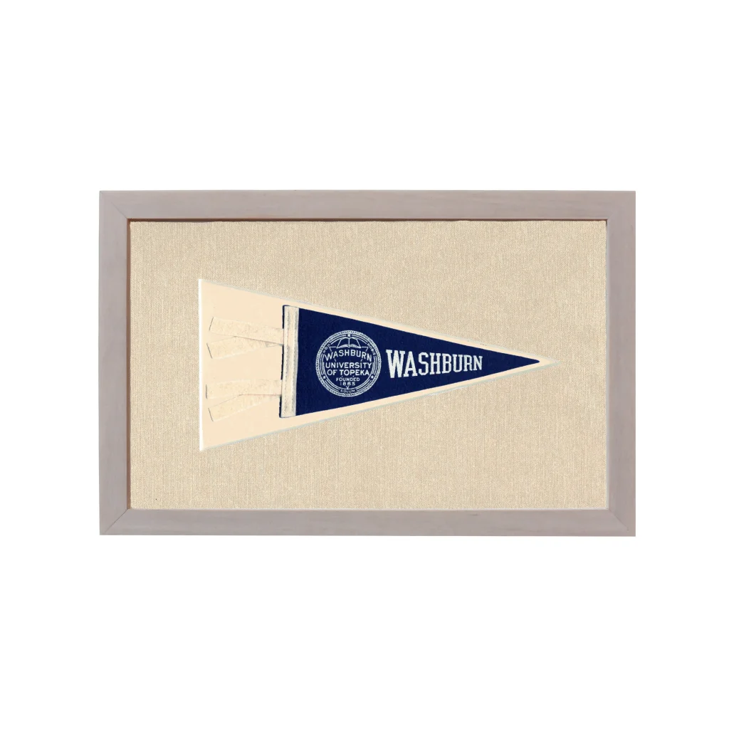 Vintage Washburn University Pennant | Rare Vintage Wool Felt Pennant Flag | vintageantiquesgifts.com