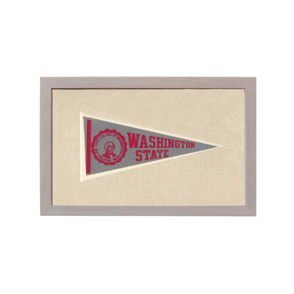 Vintage Washington State University Pennant | Rare Vintage Wool Felt Pennant Flag | vintageantiquesgifts.com