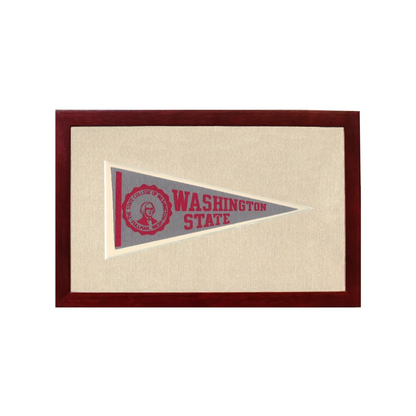 Vintage Washington State University Pennant | 1950s Wool Felt Pennant Framed Display | vintageantiquesgifts.com