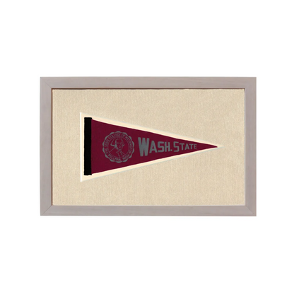 Vintage Washington State University Pennant | 1950s Wool Felt Pennant Framed Display | vintageantiquesgifts.com