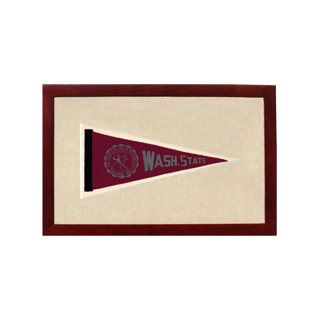 Vintage Washington State University Pennant | Rare Vintage Wool Felt Pennant Flag | vintageantiquesgifts.com