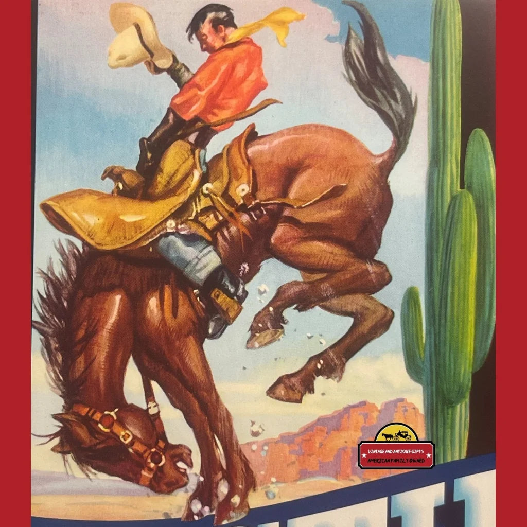 Vintage Westie Crate Label 1950s Mesa Az Bucking Bronco Cowboy Advertisements Antique Food and Home Misc. Memorabilia