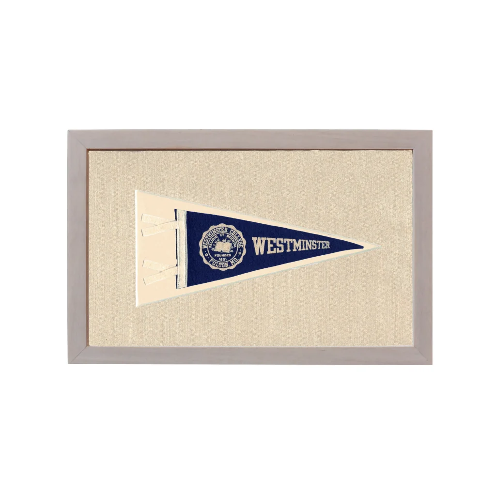 Vintage Westminster College Pennant | Rare Vintage Wool Felt Pennant Flag | vintageantiquesgifts.com