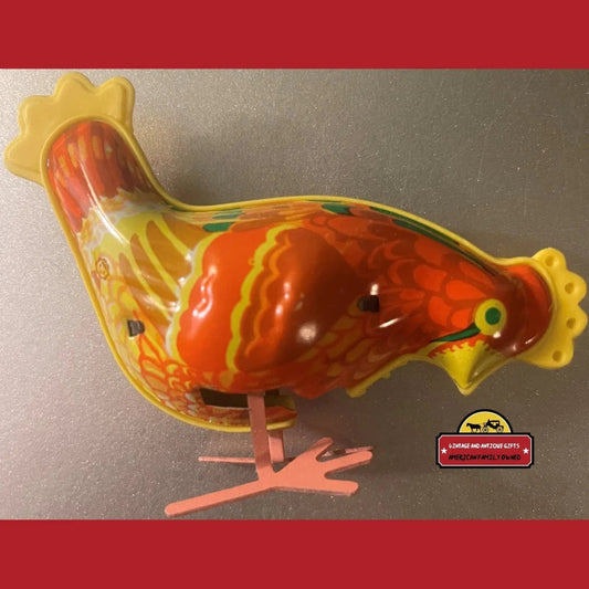 Vintage Tin Wind Up Pecking Chicken Collectible Toy In Box 1970s - 1980s Advertisements Rare 1970s-80s - Limited