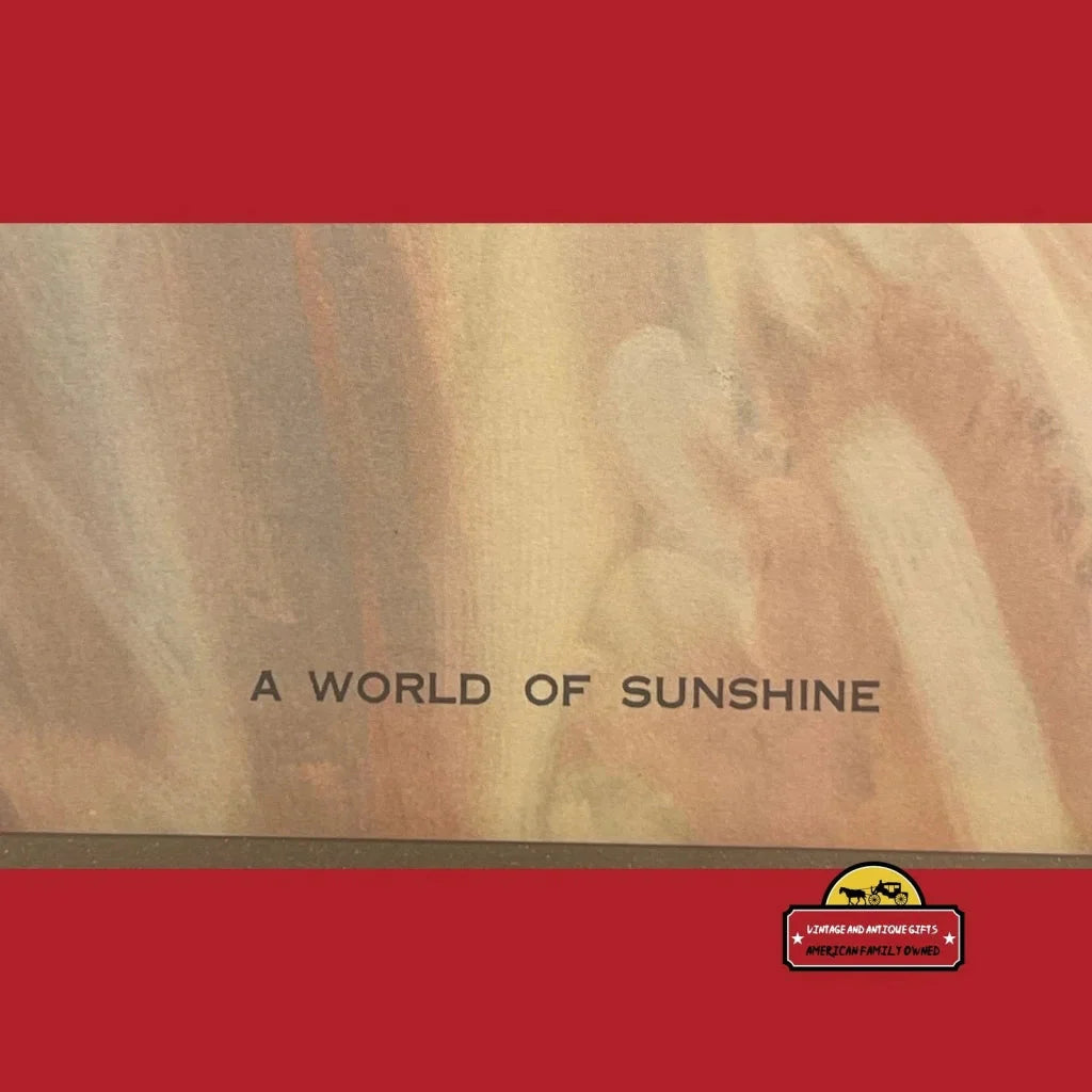 Album cover of A WORLD OF SUNSHINE on muted background for Lucky Strike antique vintage print