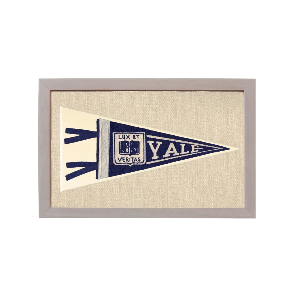 Vintage Yale University Pennant | Rare Vintage Wool Felt Pennant Flag | vintageantiquesgifts.com