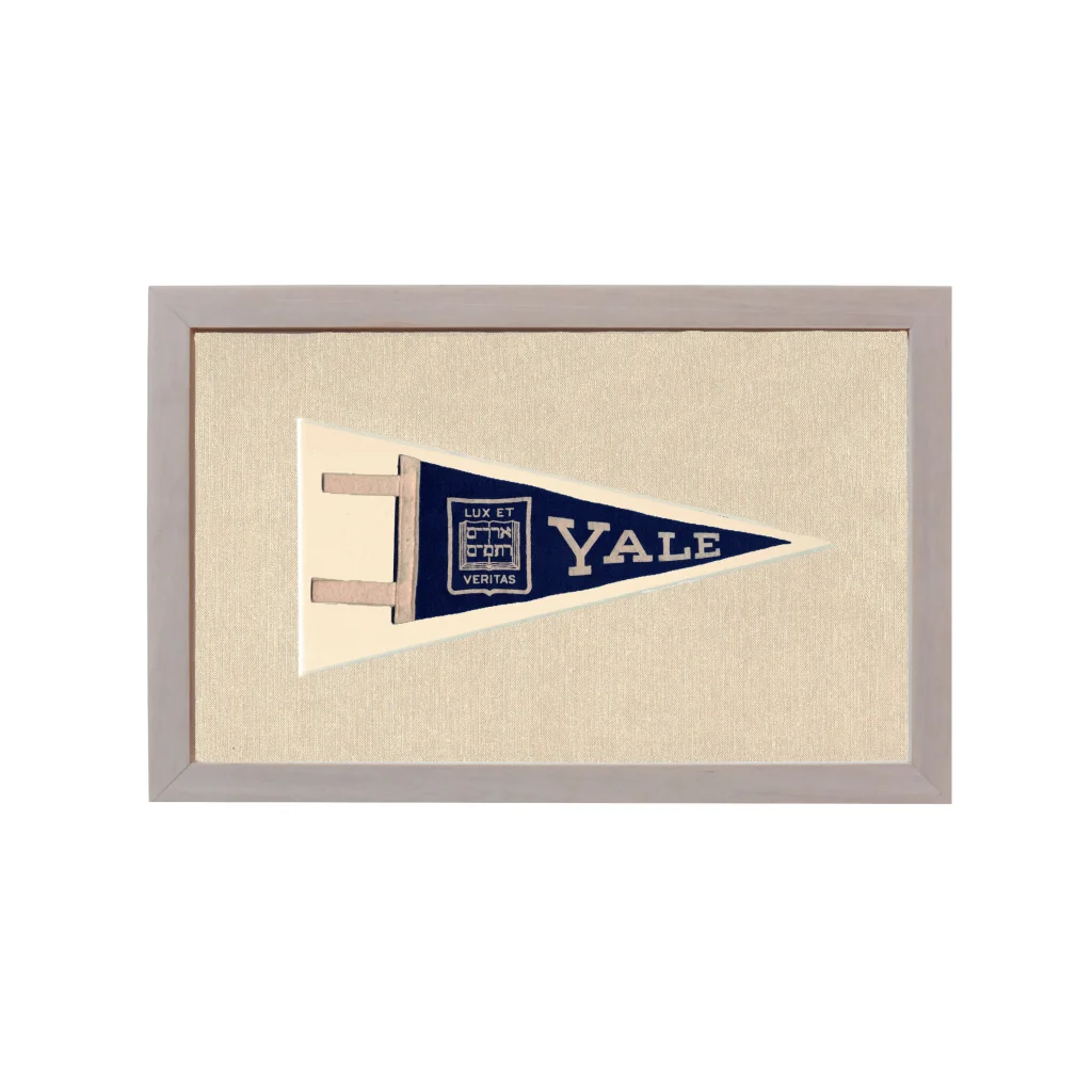 Vintage Yale University Pennant | Rare Vintage Wool Felt Pennant Flag | vintageantiquesgifts.com