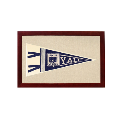 Vintage Yale University Pennant | 1950s Wool Felt Pennant Framed Display | vintageantiquesgifts.com
