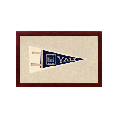 Vintage Yale University Pennant | 1950s Wool Felt Pennant Framed Display | vintageantiquesgifts.com