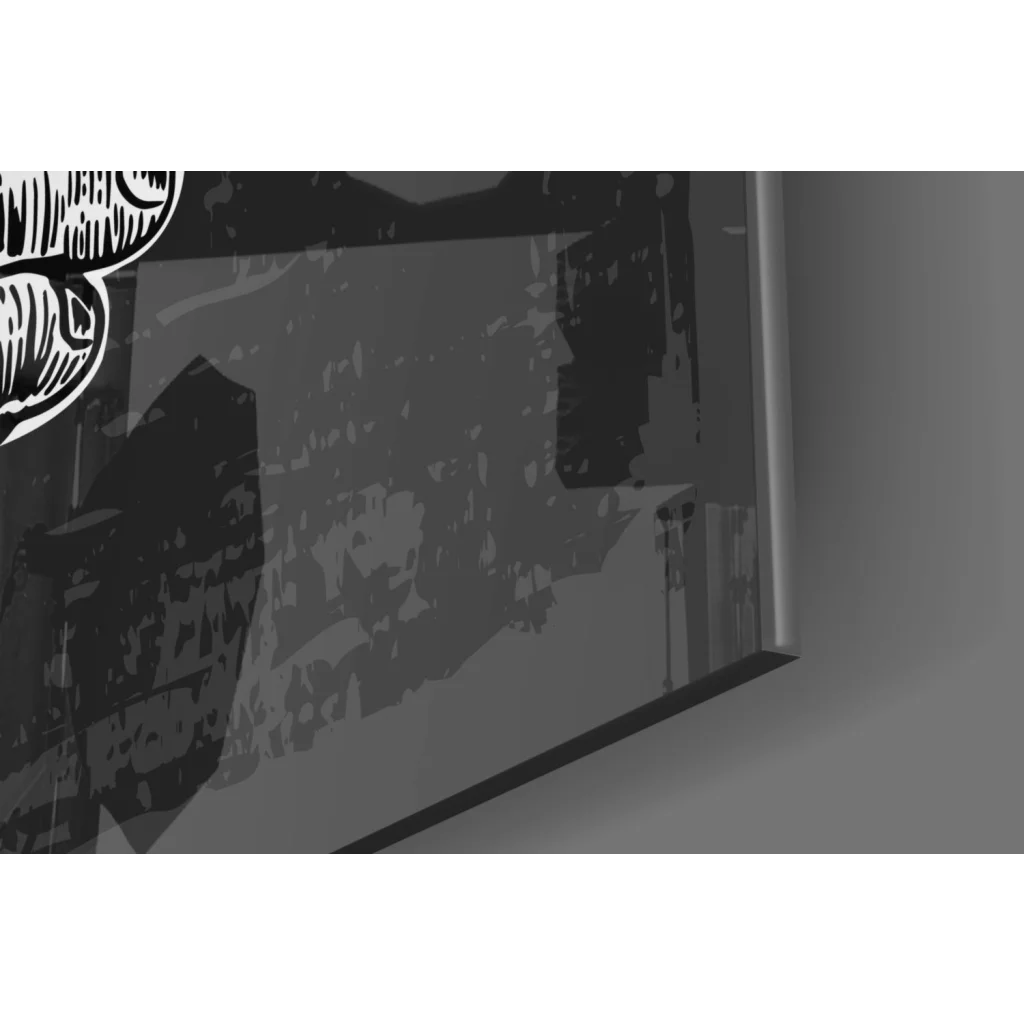 Black and white vodka glass wall art canvas print poster