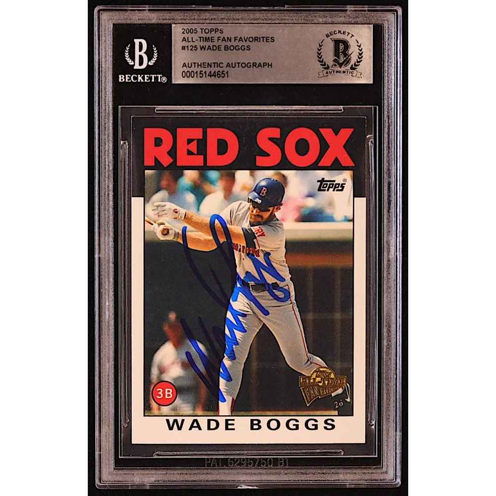 Graded Wade Boggs Boston Red Sox autographed baseball card for Boston Red Sox fans