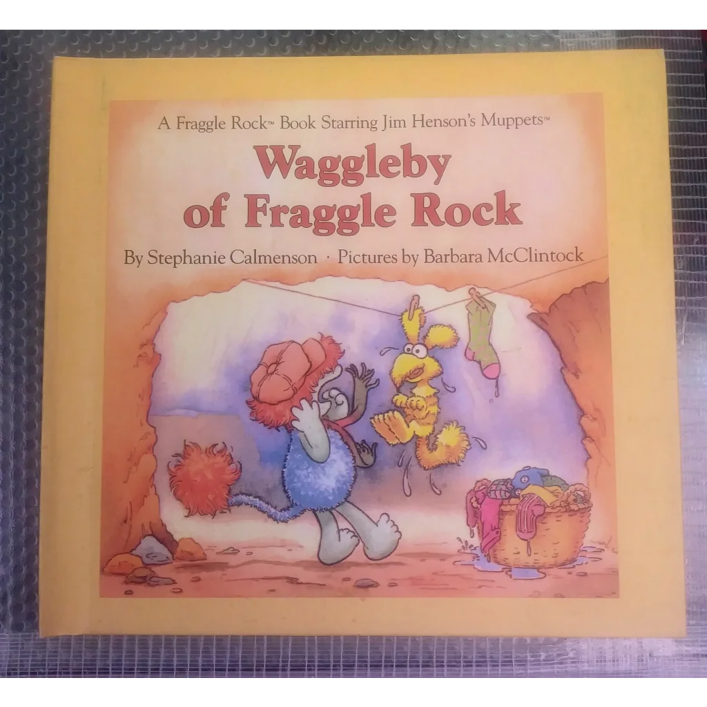 Colorful Fraggle Rock Waggleby 1985 kids book cover with cartoon characters