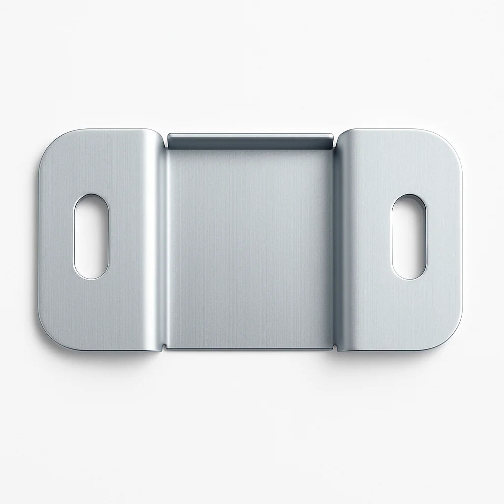 Sleek silver stainless steel wall mount with magnetic hinge for displays
