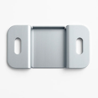 Sleek silver stainless steel wall mount with magnetic hinge for displays
