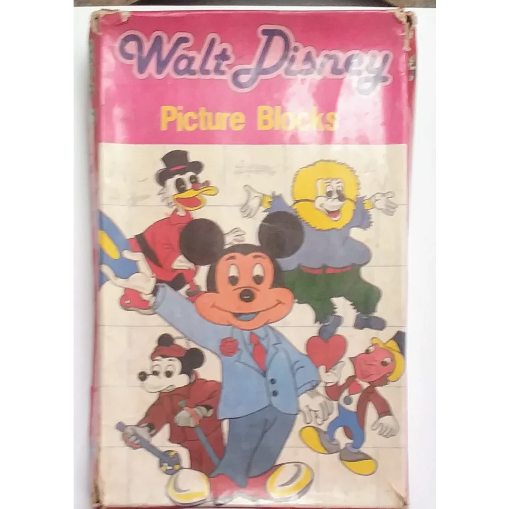 Vintage Walt Disney picture blocks in magic toy box