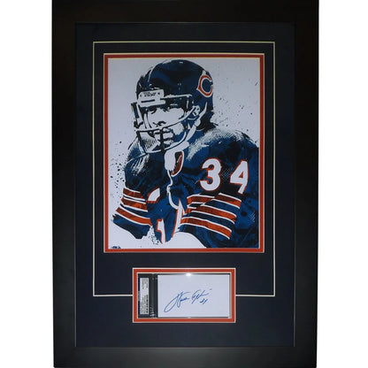Framed 11x14 Walter Payton Chicago Bears splash artwork with slabbed autograph