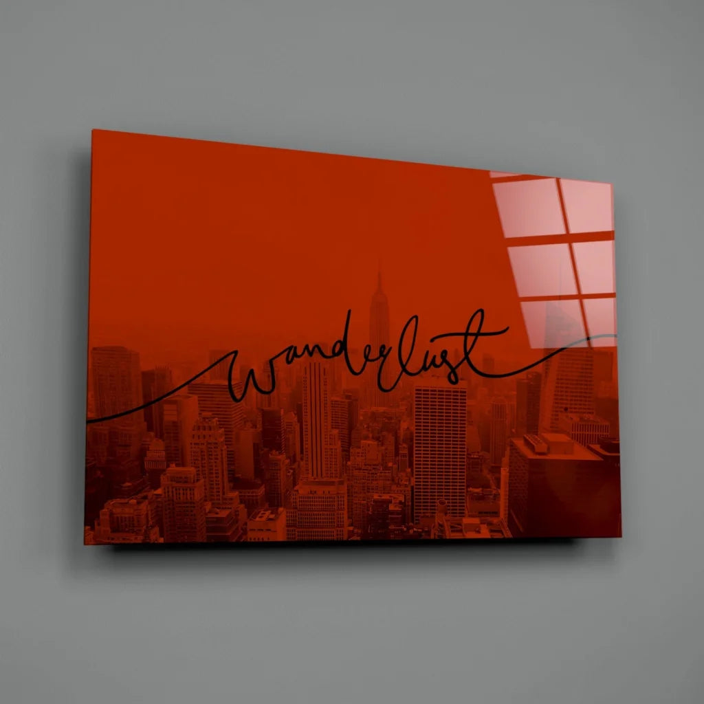 Wanderlust Orange Cityscape Canvas Wall Art | Glass Wall Art Print | vintageantiquesgifts.com