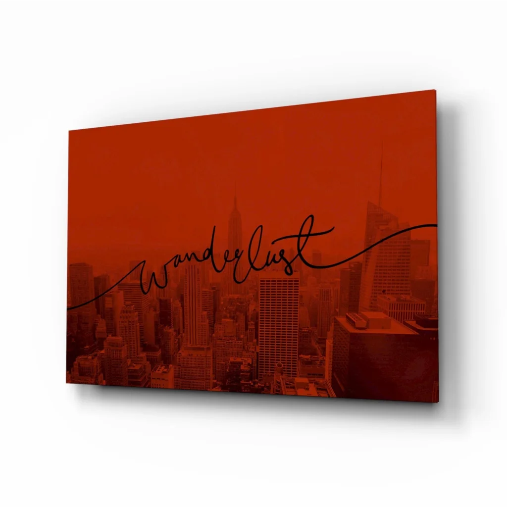 Wanderlust Orange Cityscape Canvas Wall Art | Insigneart USA | vintageantiquesgifts.com