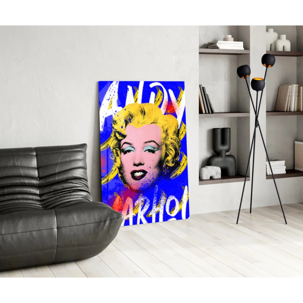 Warhol Marilyn Monroe pop art glass wall art canvas print